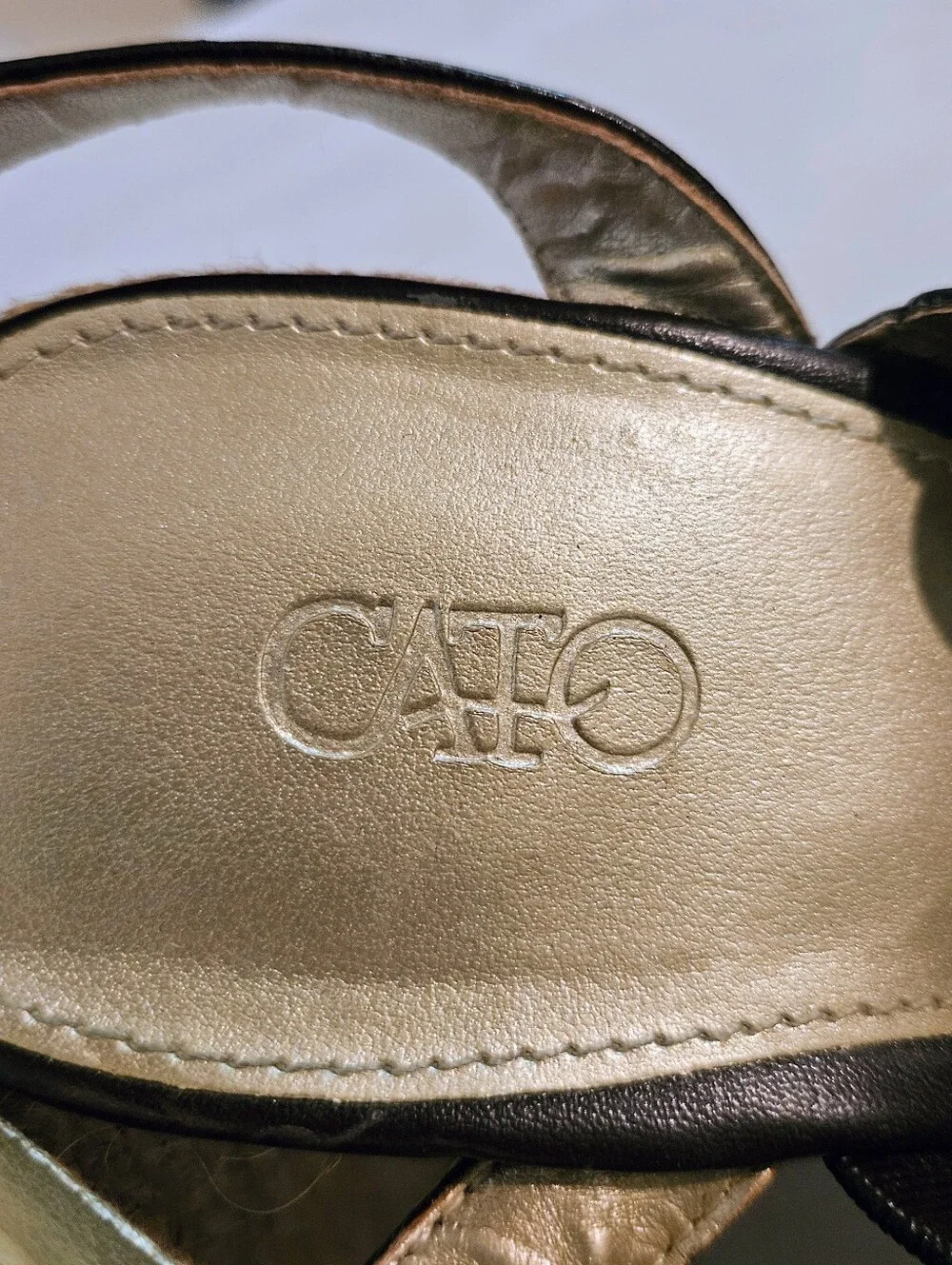 Cato Comfort Dark Brown Laser Cut Studded Espadrille Wedge Sandals Estimated 7.5